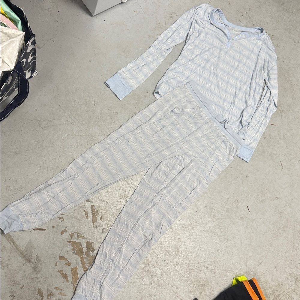GAP Light Blue Pajama Outfit - Super Light Long Sleeve Top & Pants Set - XS